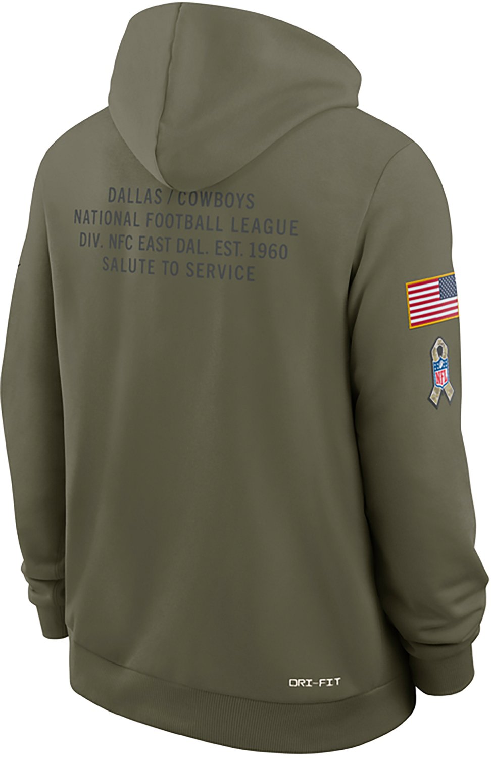 Nike Men's Dallas Cowboys Salute to Service Dri-Fit Pullover Hoodie - view number 3
