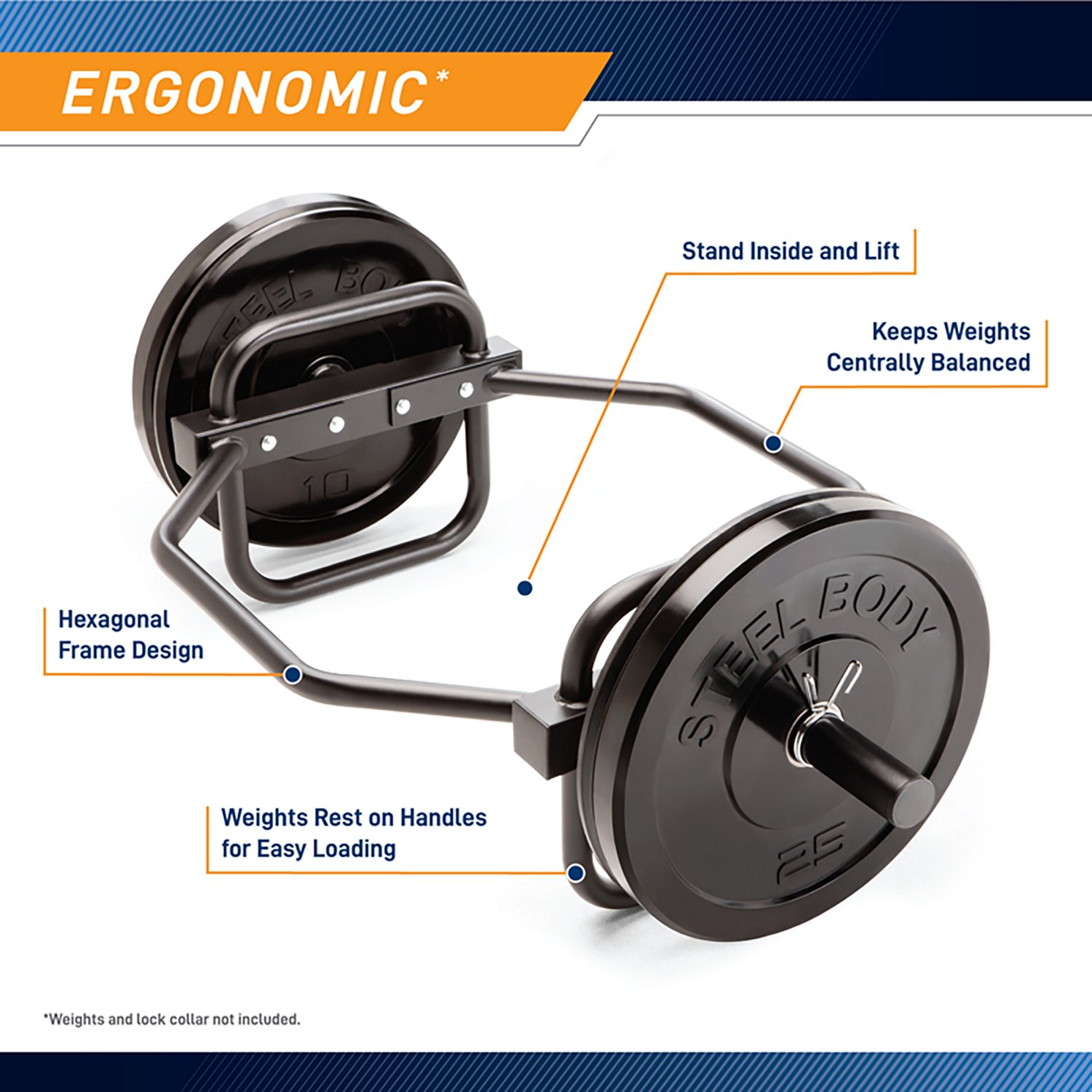 Marcy Olympic Hex Trap/Shrug Bar with Raised Handles - view number 5