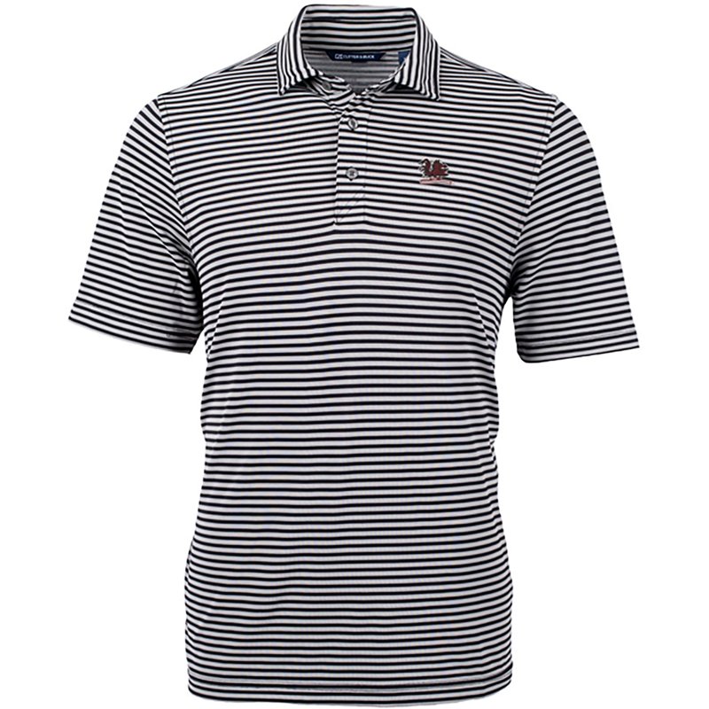 Cutter & Buck Men's Black South Carolina Gamecocks Vault DryTec Virtue Eco Pique Stripe Polo - Black