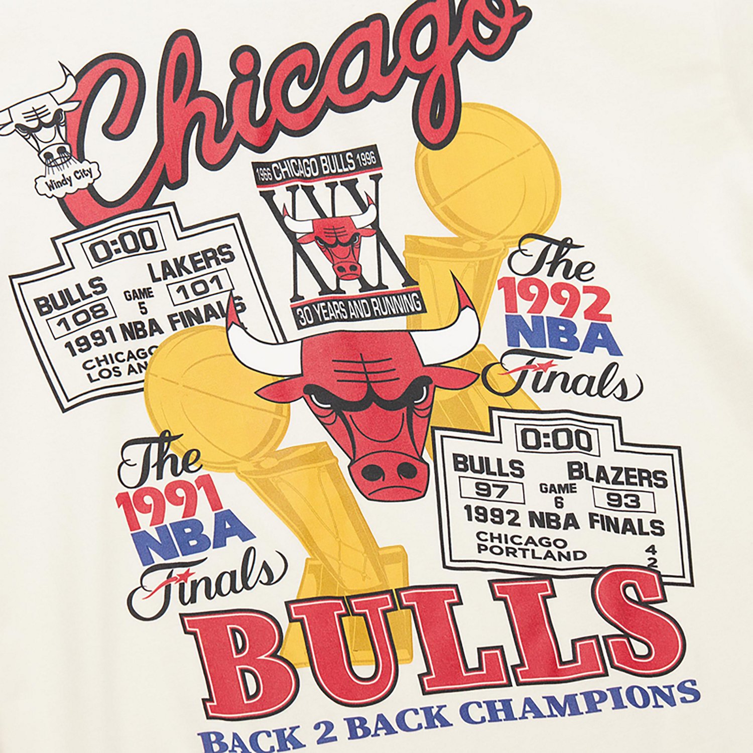 Mitchell & Ness Men's Chicago Bulls NBA Champions Short Sleeve T-shirt - view number 3