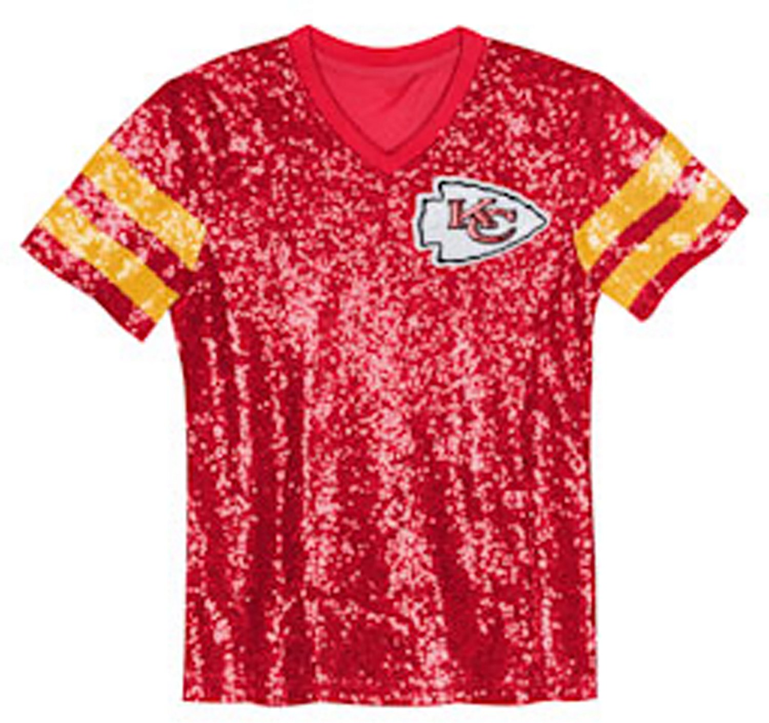 Outerstuff Women's Kansas City Chiefs Glam Striped Sequin Top - view number 2