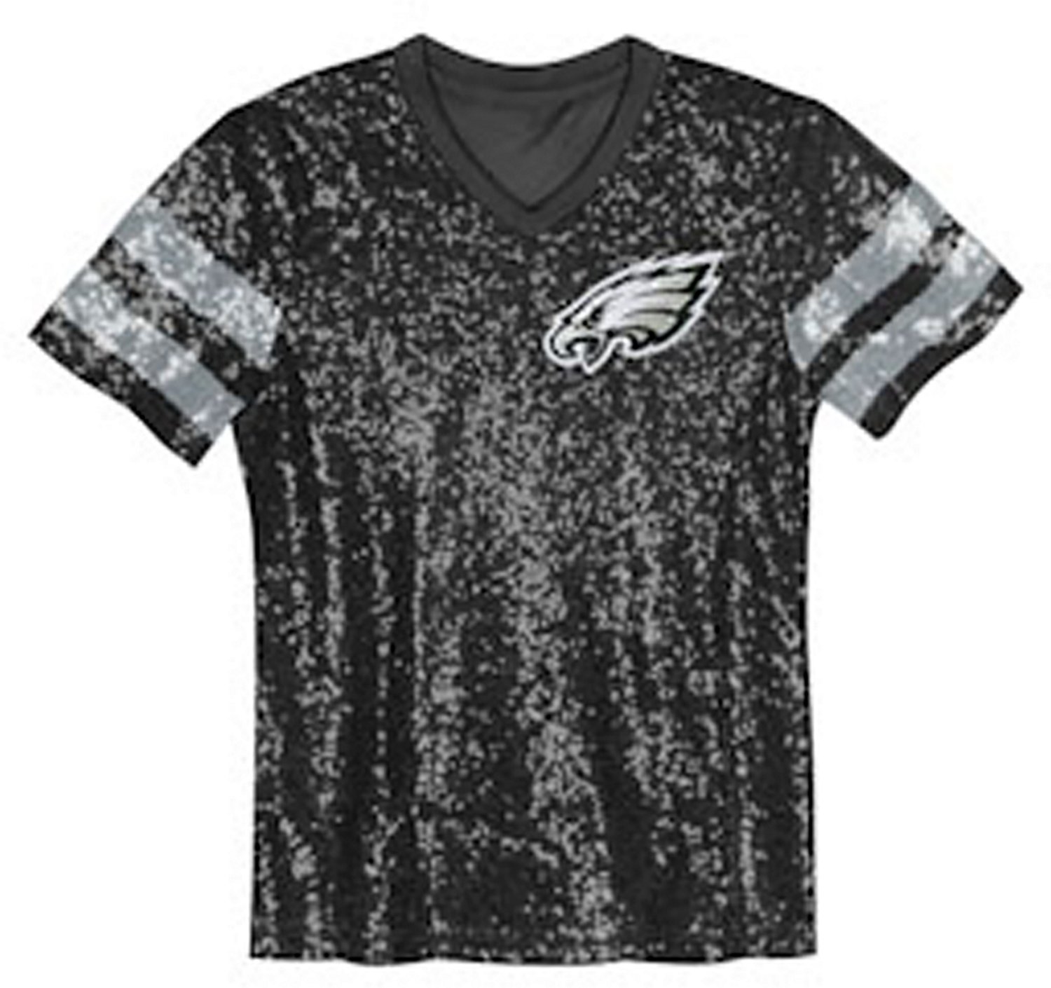 Outerstuff Women's Philadelphia Eagles Glam Striped Sequin Top - view number 2