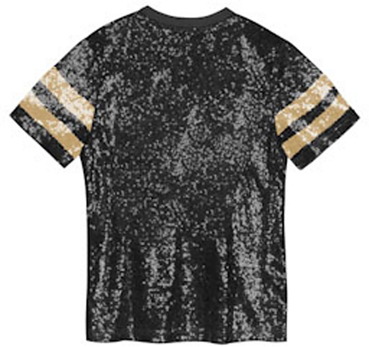 Outerstuff Women's New Orleans Saints Glam Striped Sequin Top - view number 3