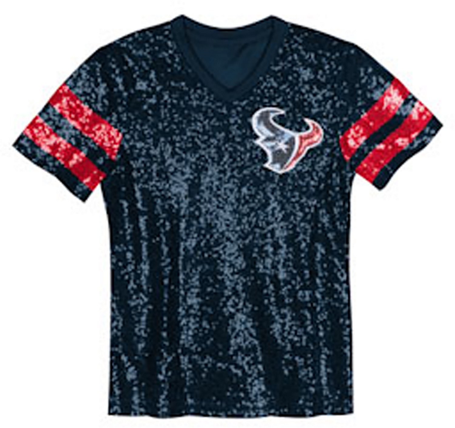 Outerstuff Women's Houston Texans Glam Striped Sequin Top - view number 2