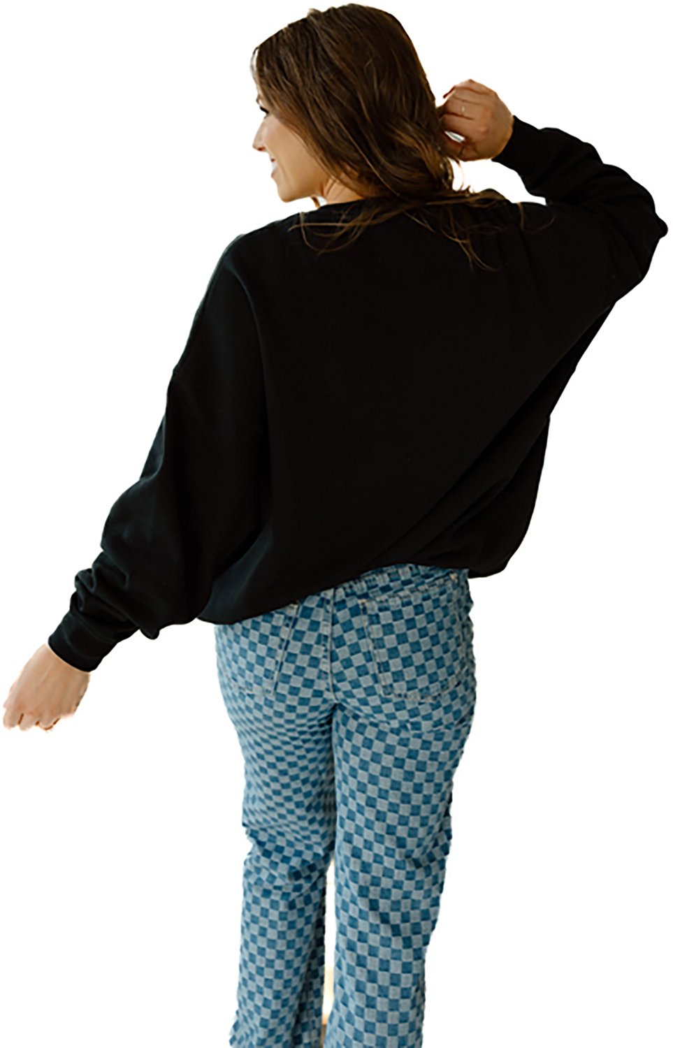 Gameday Social Women's LSU Tigers Aura Stars Oversized Fleece Crew Sweatshirt - view number 2