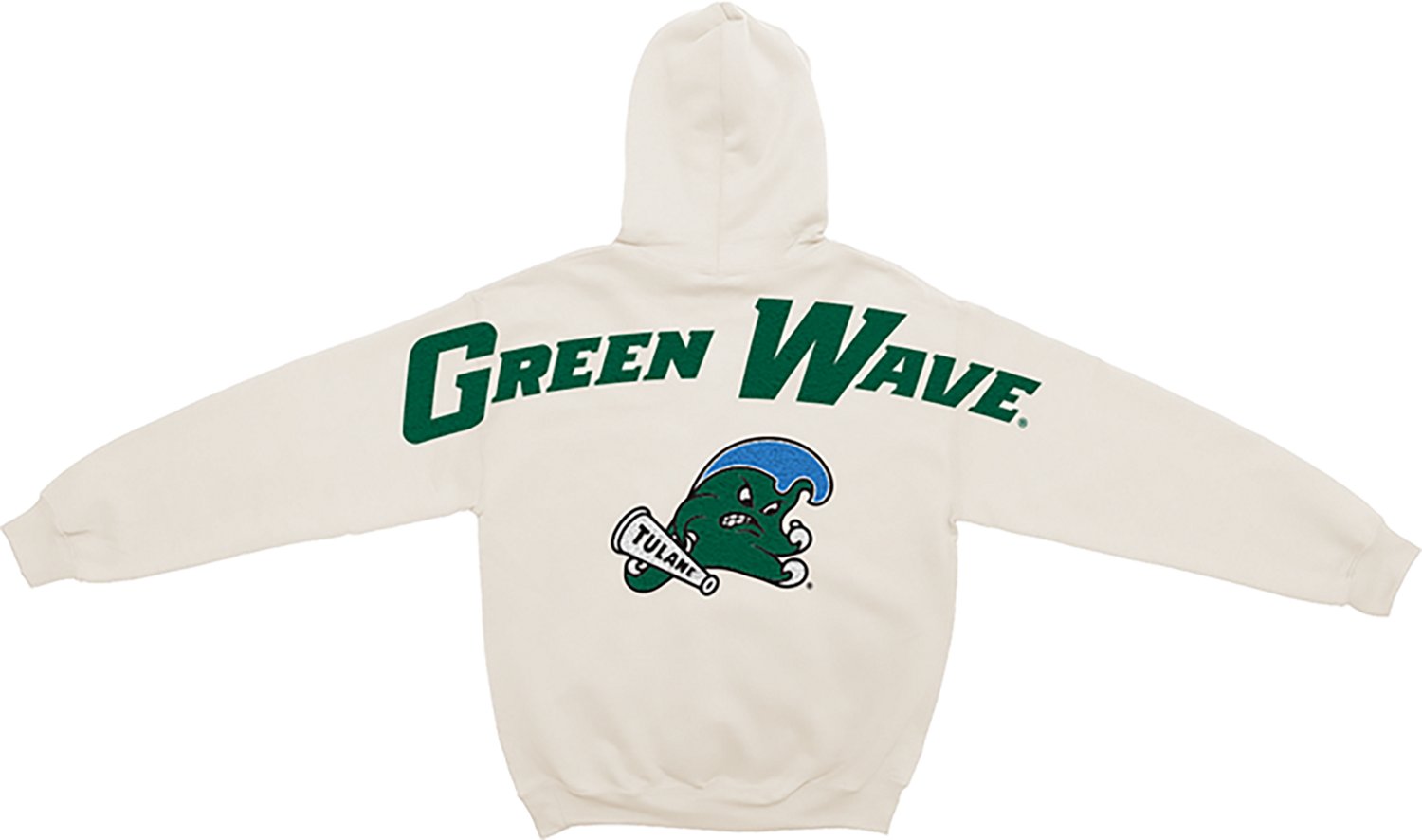 Something Inked Men's Tulane University Chenille Mascot Arch Back Hoodie - view number 2
