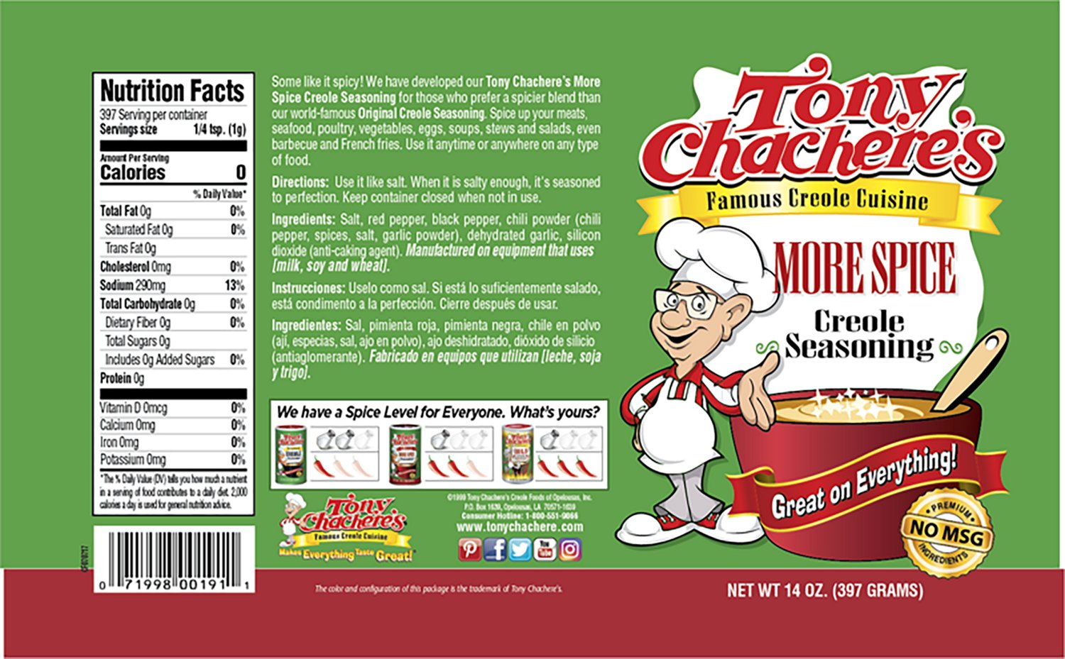 Tony Chachere's 14 oz More Spice Creole Seasoning - view number 2