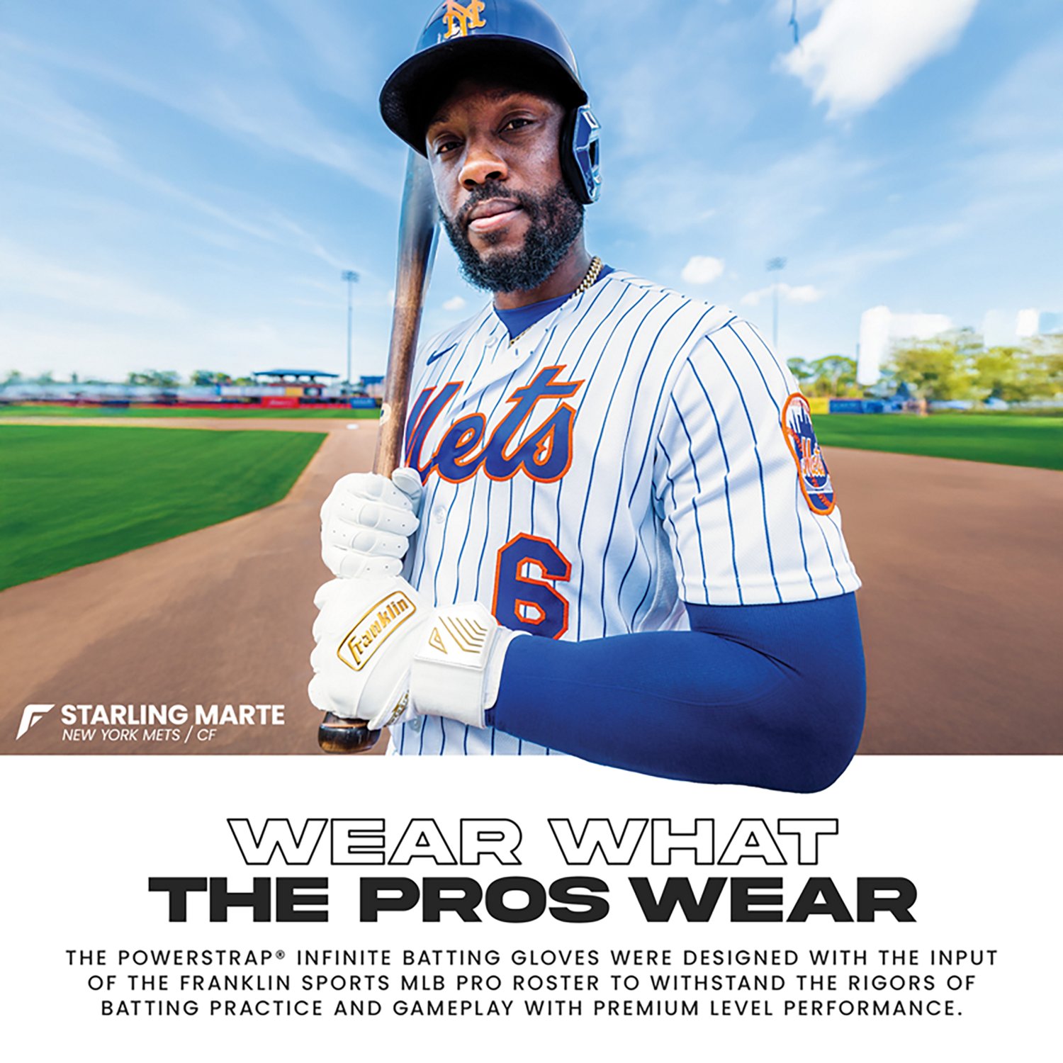 Franklin Adult MLB Infinite Series Power Strap Batting Gloves                                                                    - view number 6