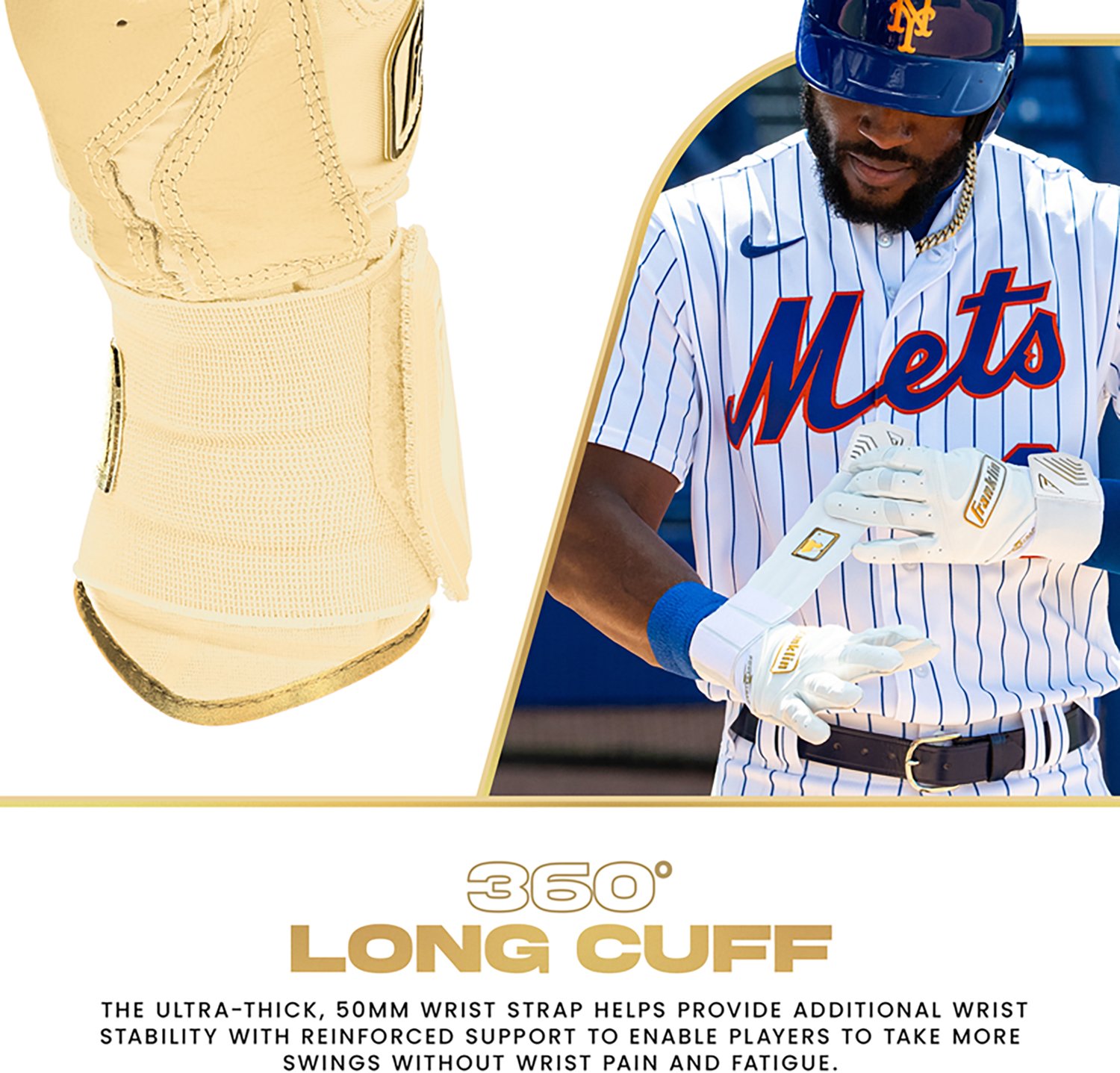 Franklin Adult MLB Infinite Series Power Strap Batting Gloves                                                                    - view number 5