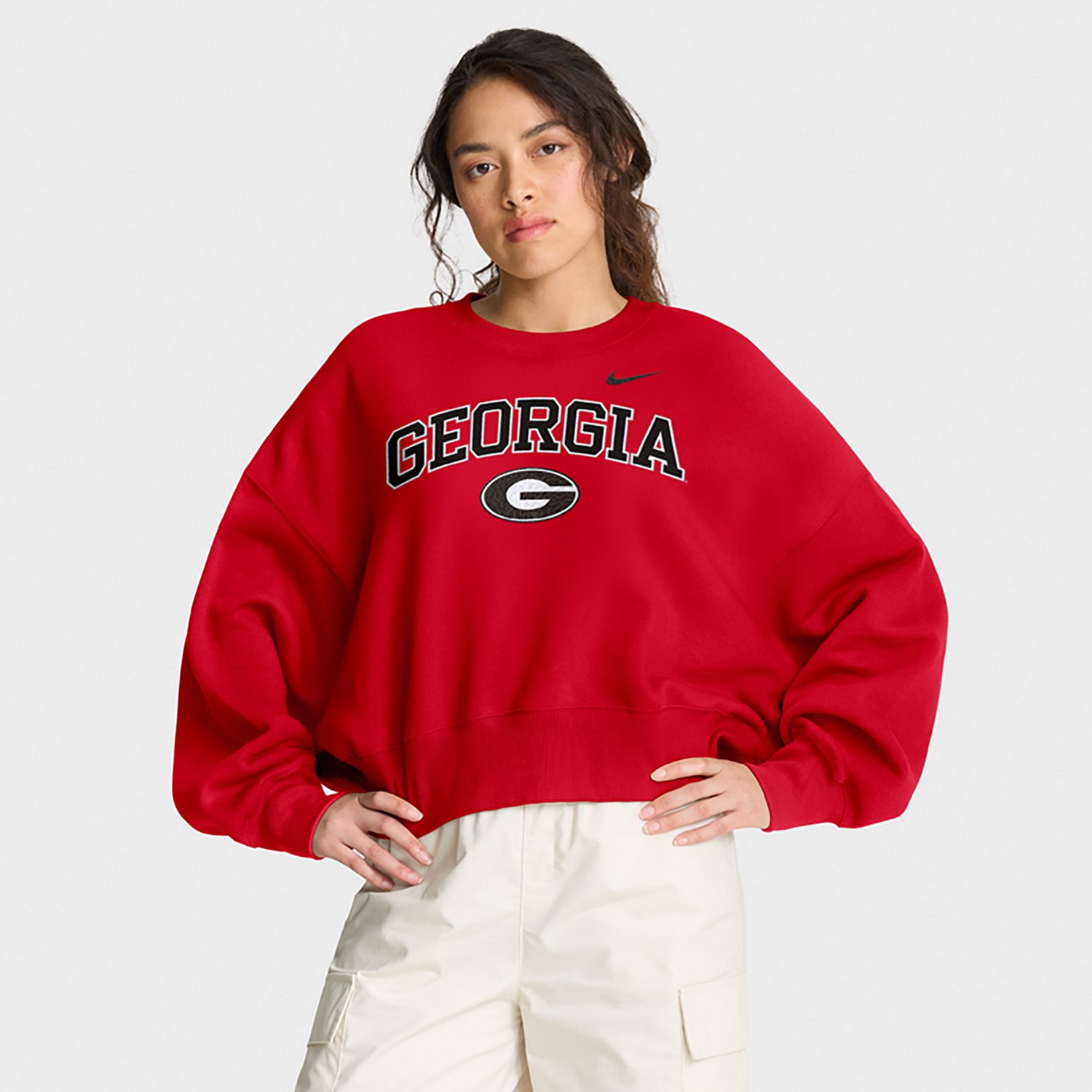 Nike Women's University of Georgia Bulldogs Phoenix Arch Oversized Crew - view number 2