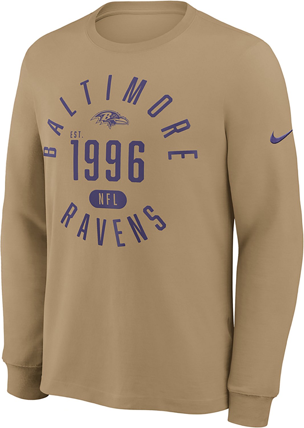 Nike Men's Ravens Rewind Slub Long Sleeve T-shirt - view number 2