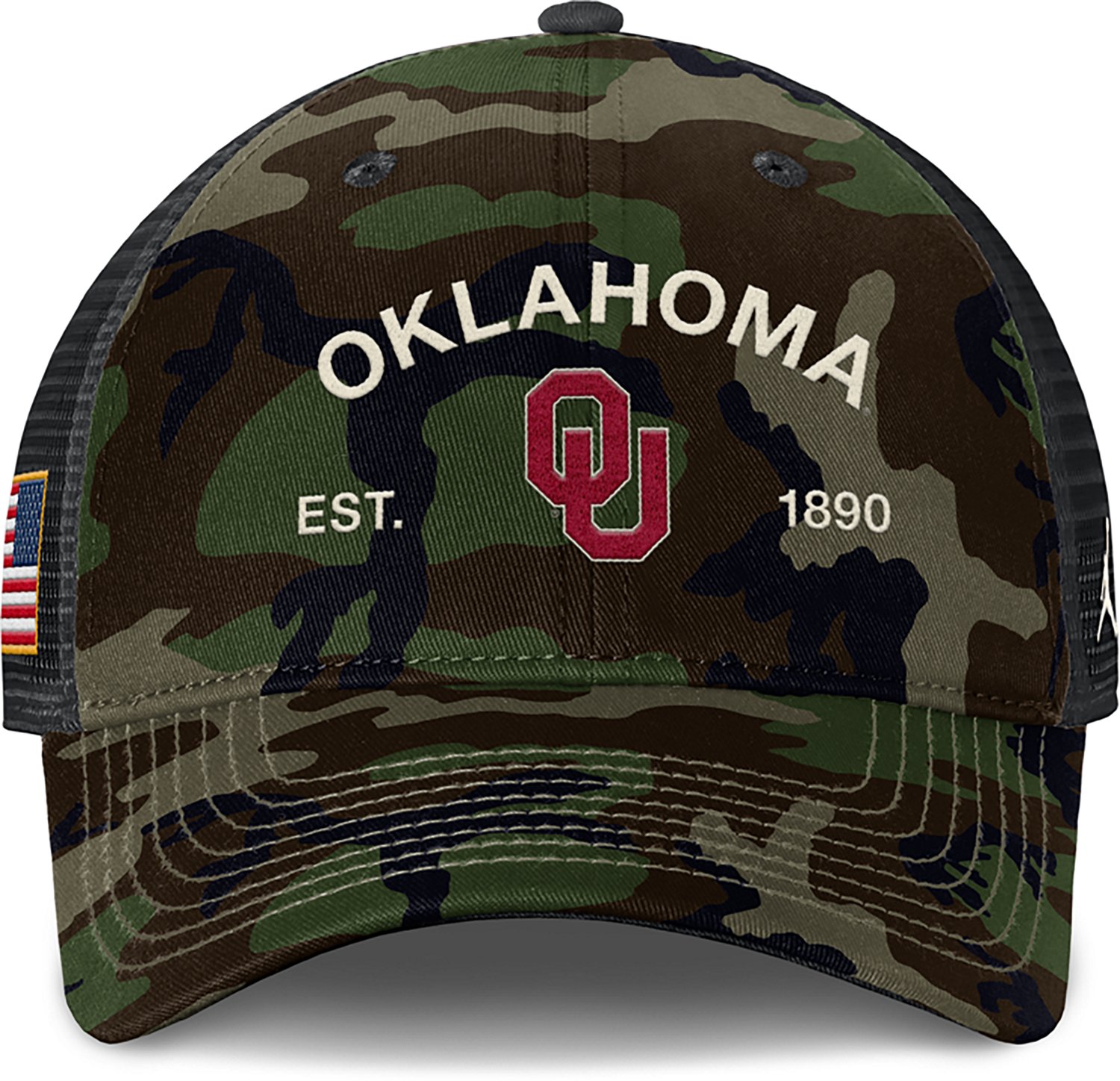 Jordan Men's Oklahoma Military Appreciation Rise Structured Trucker Cap - view number 2
