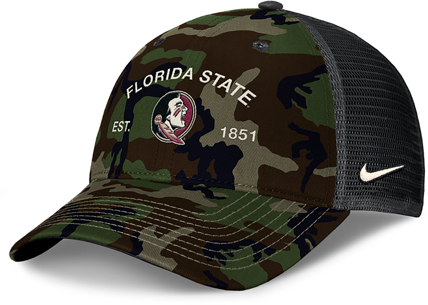 Nike Men's Florida State Military Appreciation Rise Structured Trucker Cap - view number 2