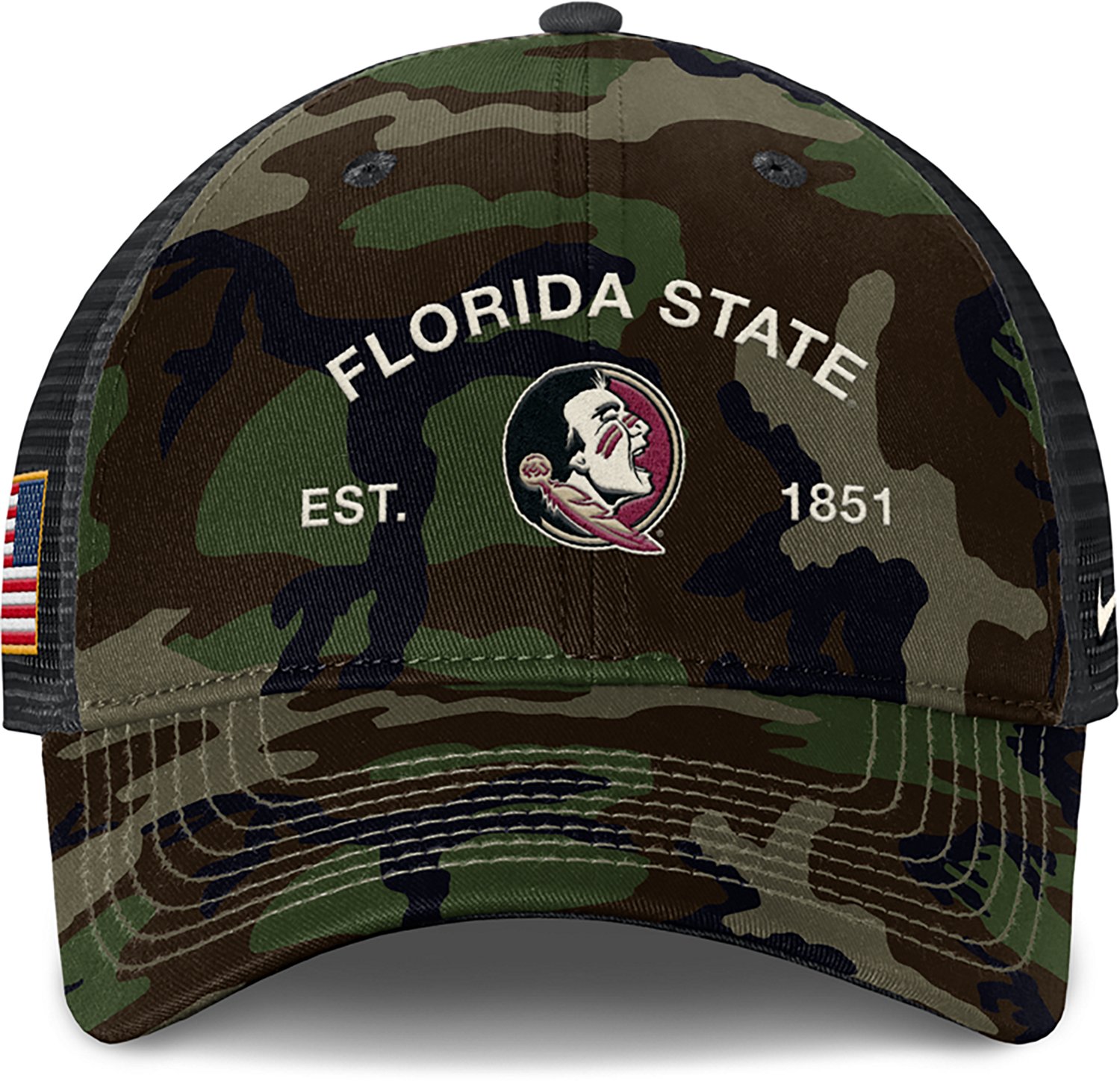 Nike Men's Florida State Military Appreciation Rise Structured Trucker Cap - view number 3