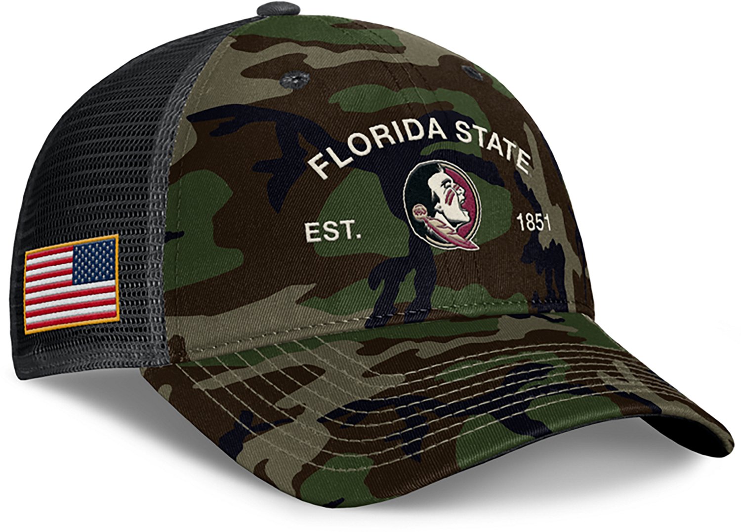 Nike Men's Florida State Military Appreciation Rise Structured Trucker Cap - view number 4