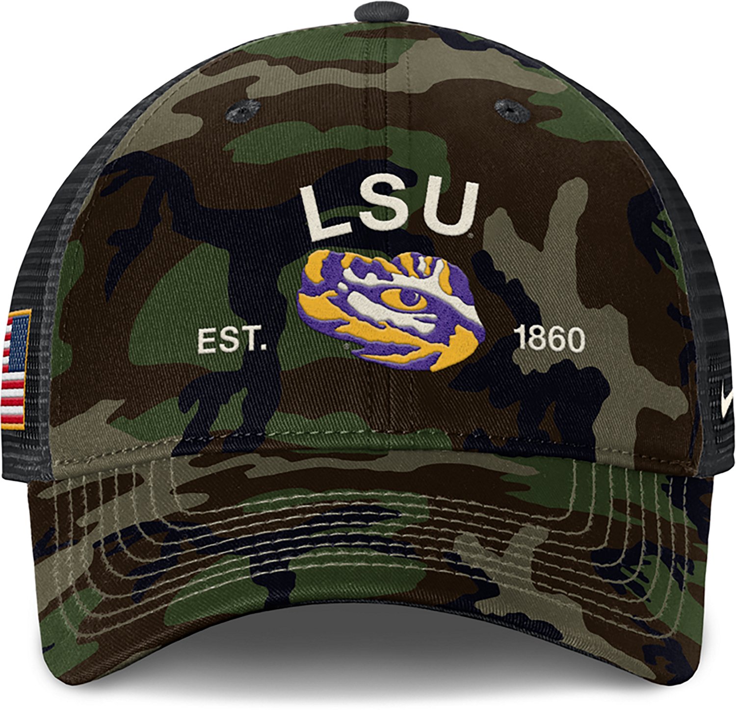 Nike Men's LSU Military Appreciation Rise Structured Trucker Cap - view number 2