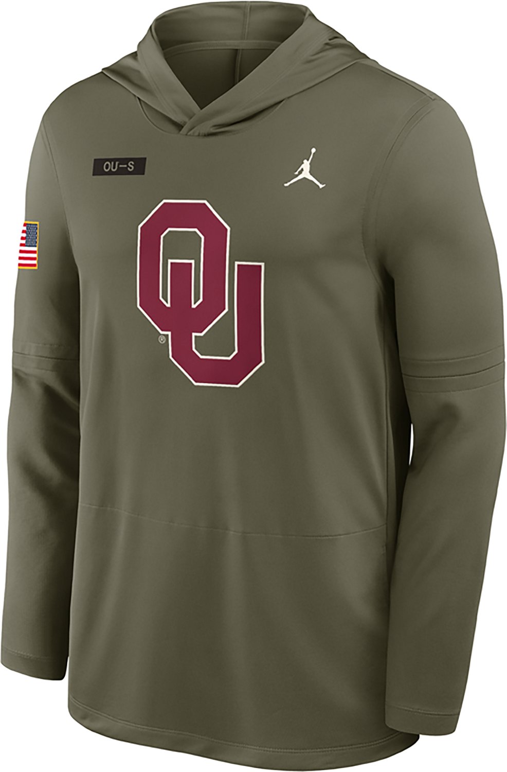 Jordan Men's Oklahoma Military Appreciation Dri-FIT Lightweight Hoodie Top - view number 2