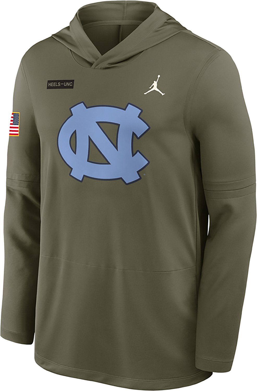 Jordan Men's UNC Military Appreciation Dri-FIT Lightweight Hoodie Top - view number 2
