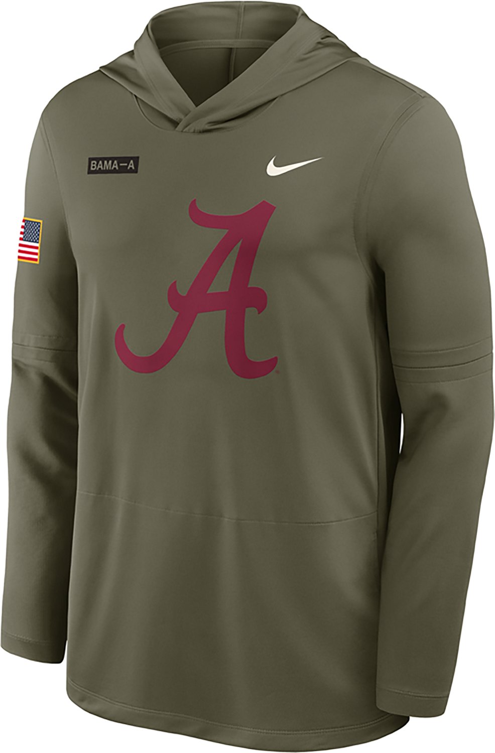 Nike Men's Alabama Military Appreciation Dri-FIT Lightweight Hoodie Top - view number 2