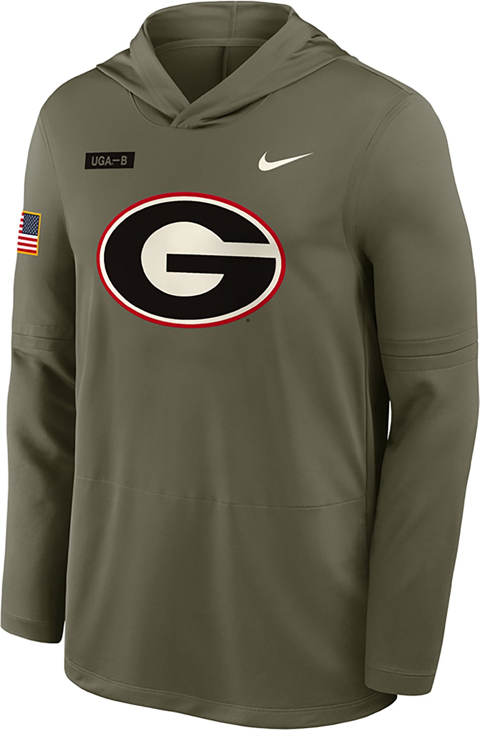 Nike Men's Georgia Military Appreciation Dri-FIT Lightweight Hoodie Top - view number 2
