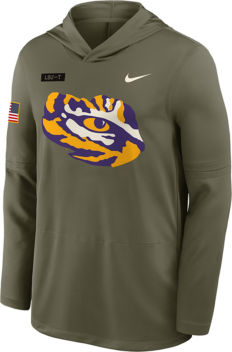 Nike Men's LSU Military Appreciation Dri-FIT Lightweight Hoodie Top - view number 2