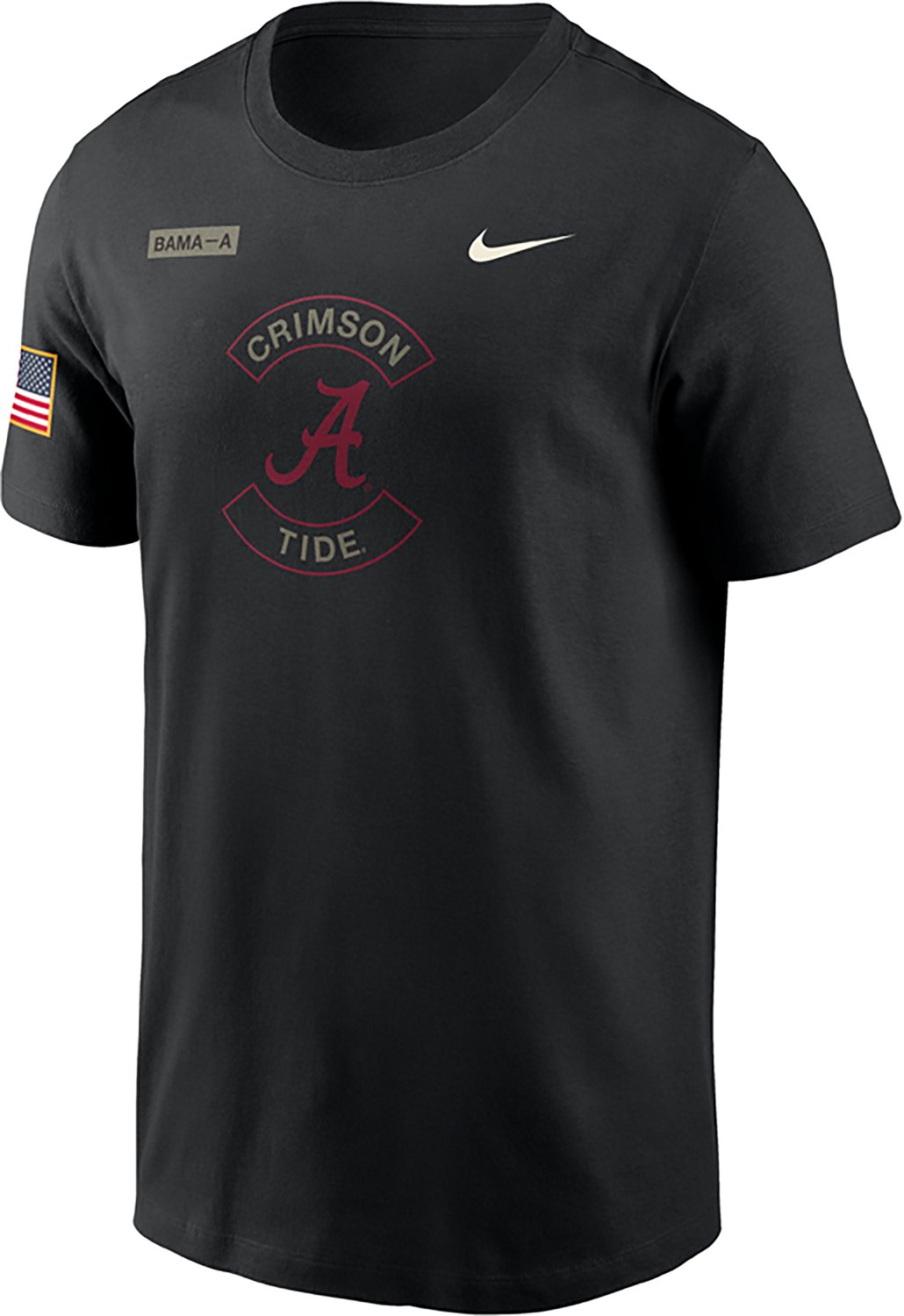 NUT ALABAM BLACK NCAA NIK 2025 MILITARY APPRECIATION DRI-FIT COTTON SS TEE TEEMENSCR - view number 2