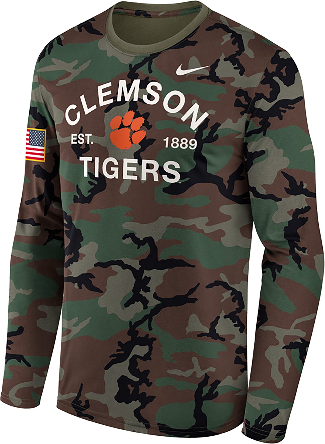 Nike Men's Clemson Military Appreciation Dri-FIT Legend Long Sleeve T-shirt - view number 2
