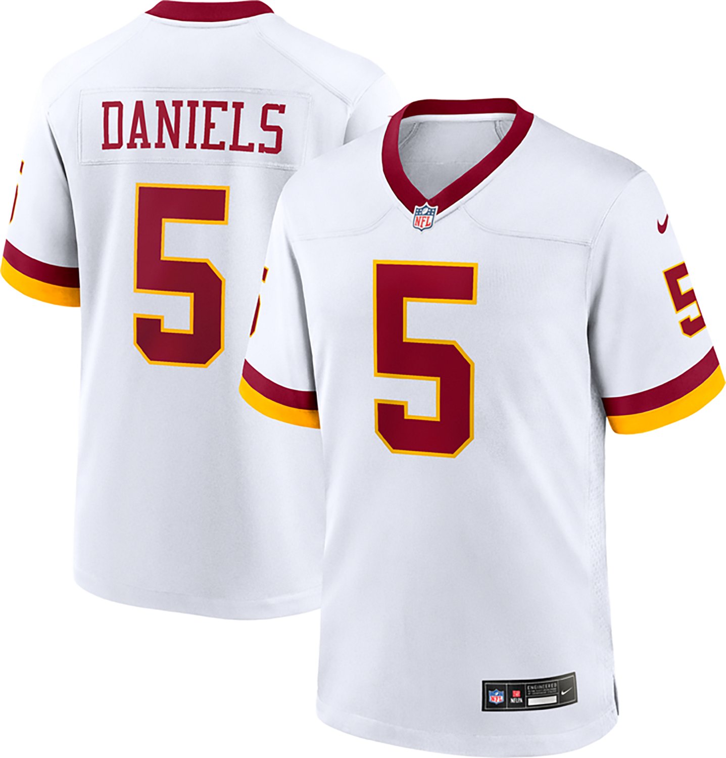 Nike Men's Commanders Jayden Daniels #5 Name & Number Alternate Game Jersey - view number 1