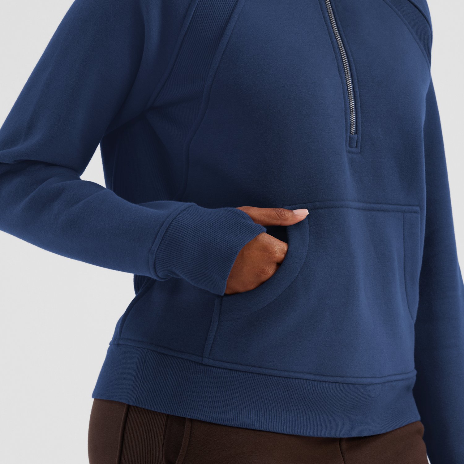 Freely Women's Hilary Mixed Rib Cozy Half Zip Hoodie - view number 4