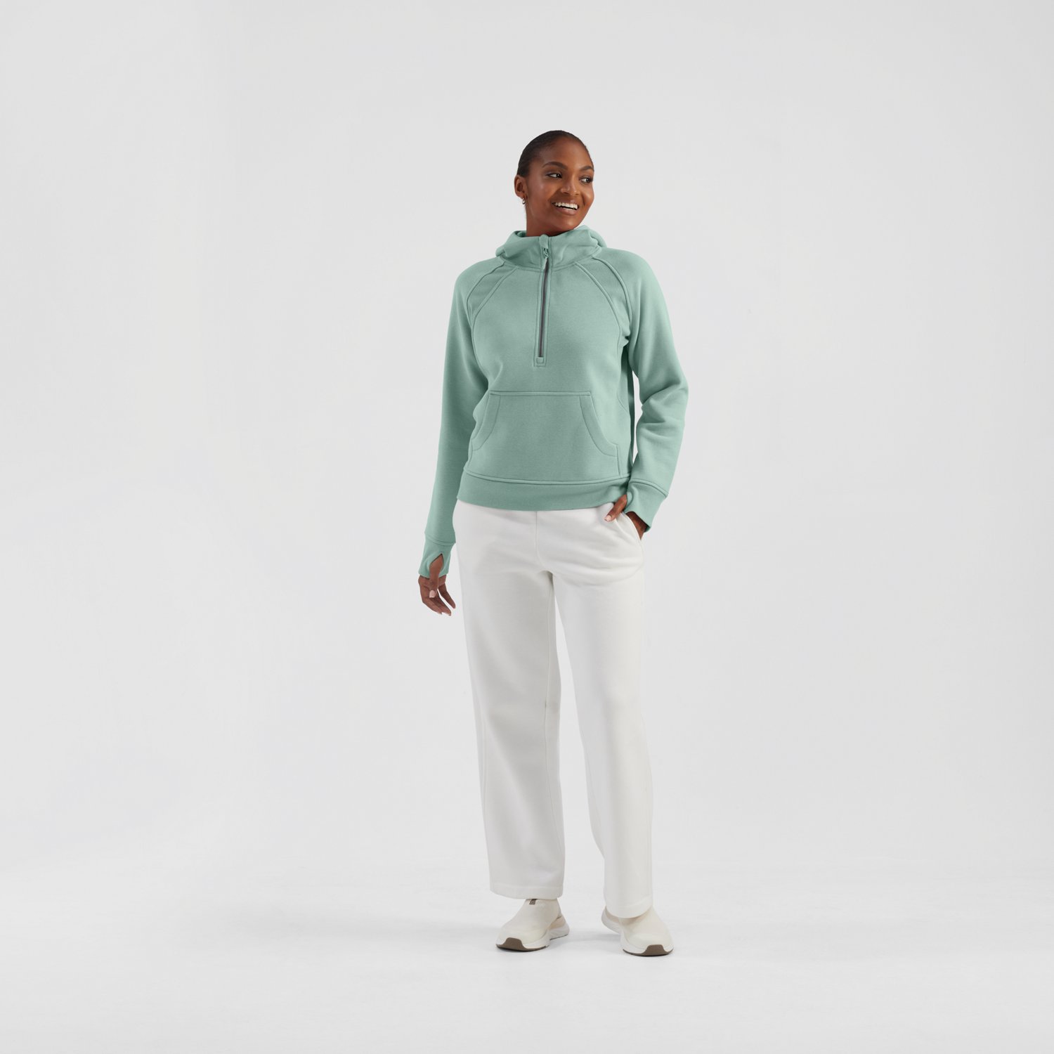 Freely Women's Hilary Mixed Rib Cozy Half Zip Hoodie - view number 2