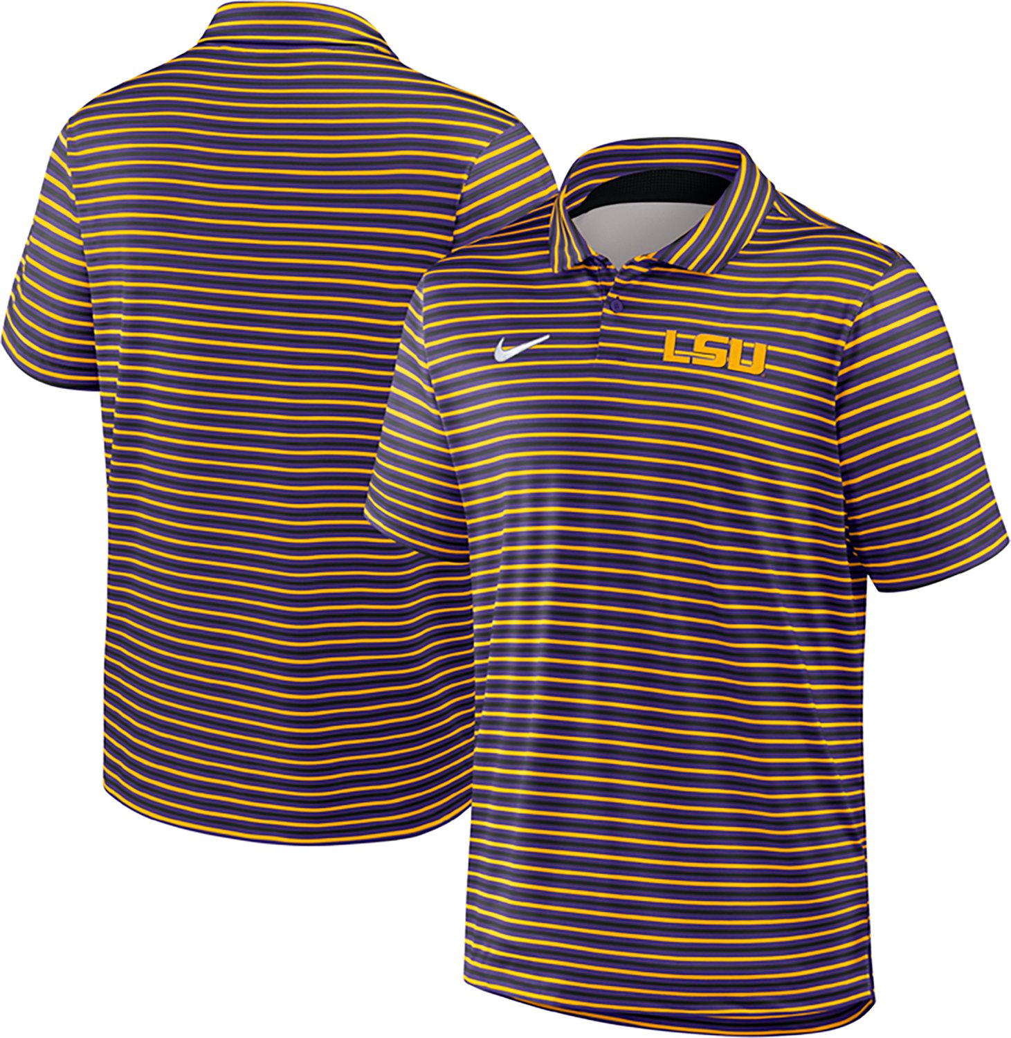 Nike Men's Louisiana State University Dri-FIT Stripe Tour Polo Shirt