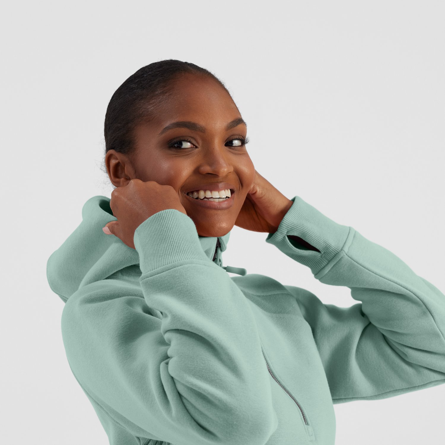 Freely Women's Hilary Mixed Rib Cozy Half Zip Hoodie - view number 5