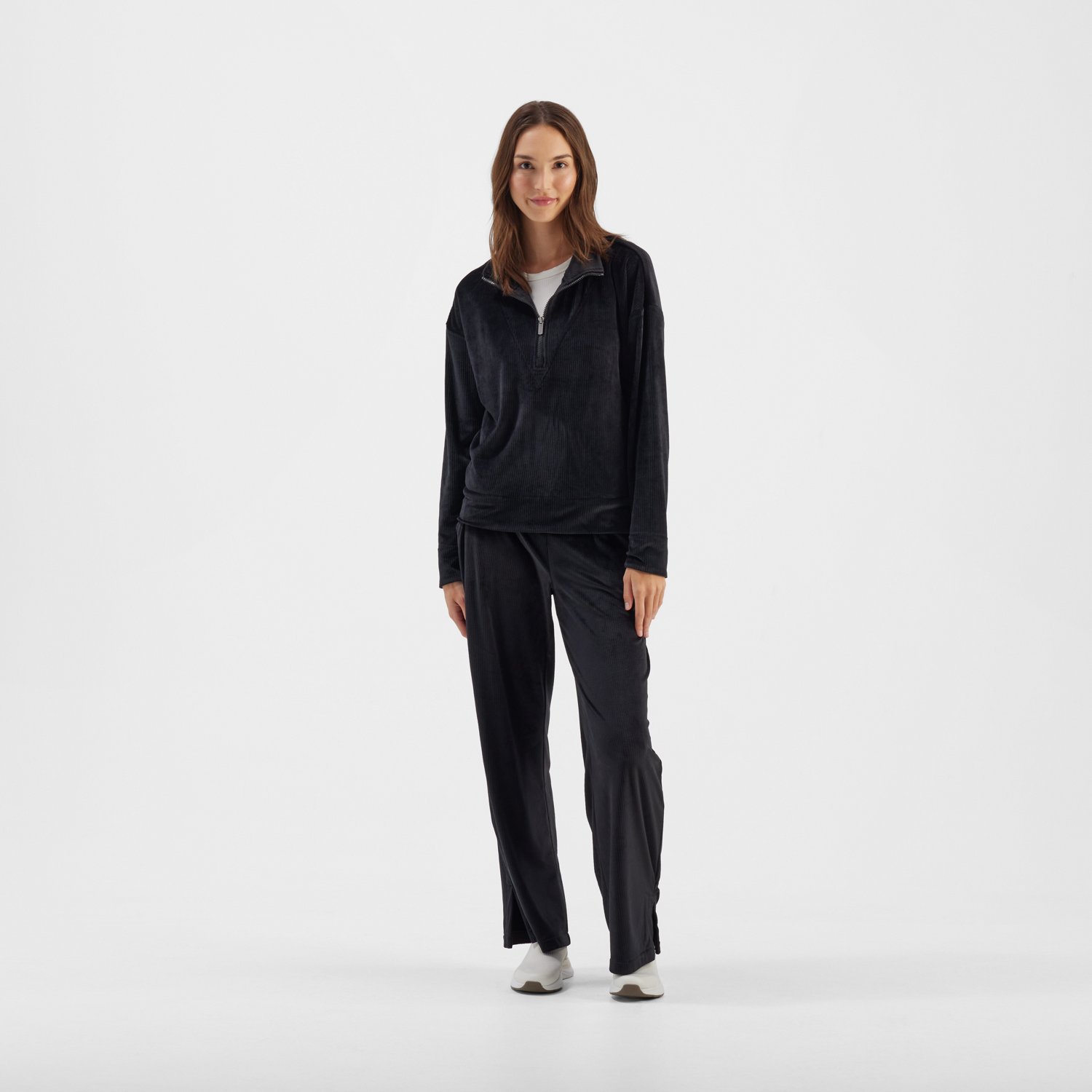 Freely Women's Terry Velour 1/4 Zip Pullover - view number 2