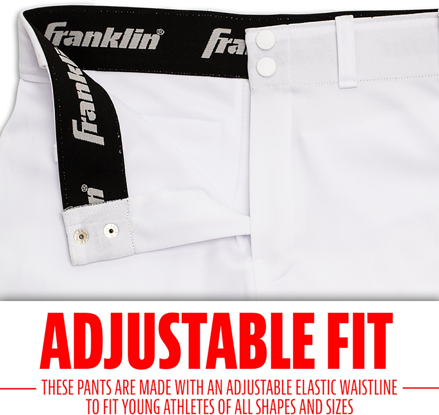 Franklin Sports Kids’ Classic Fit Knee High Baseball + Softball Pants - view number 5