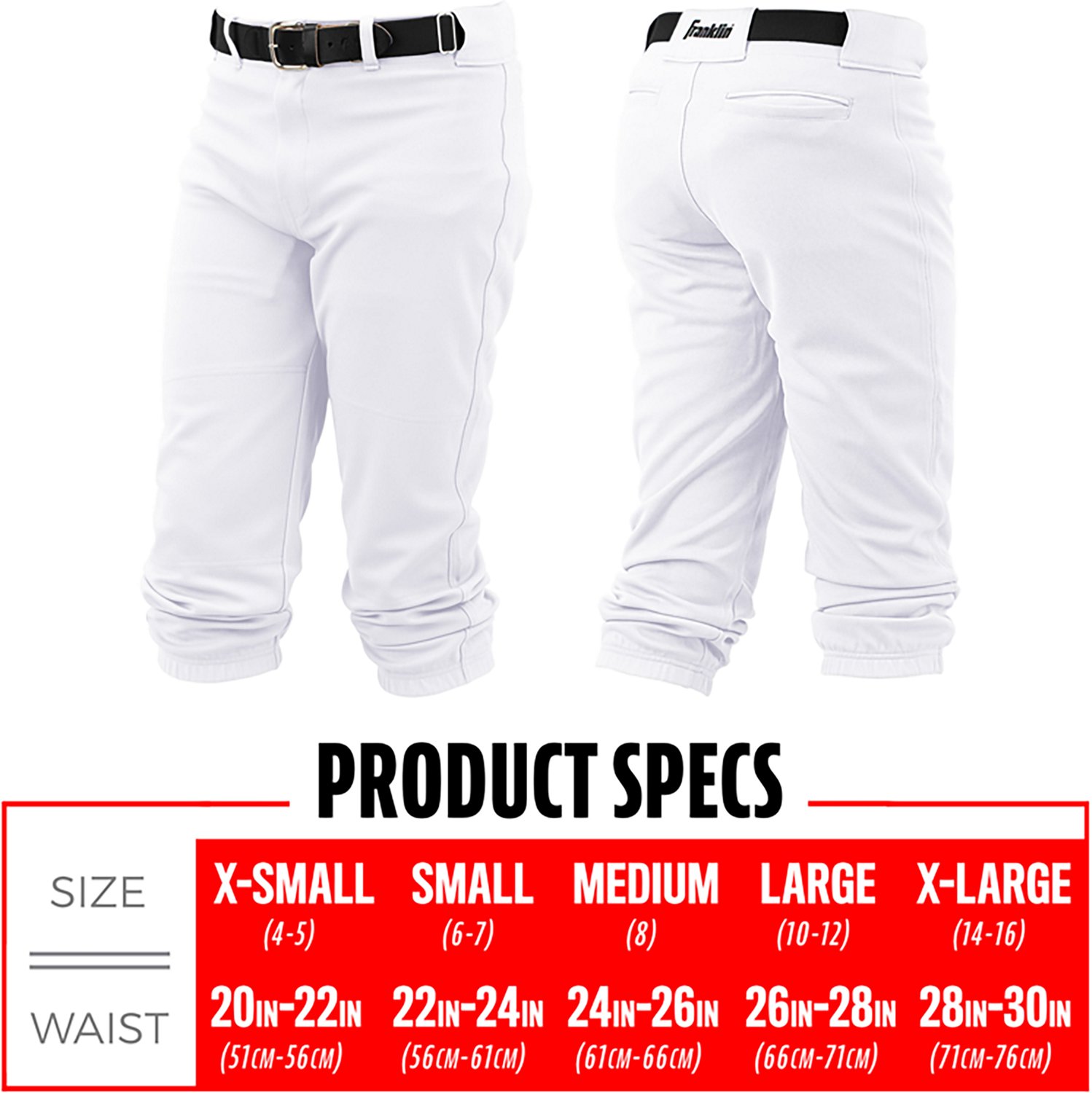 Franklin Sports Kids’ Classic Fit Knee High Baseball + Softball Pants - view number 8