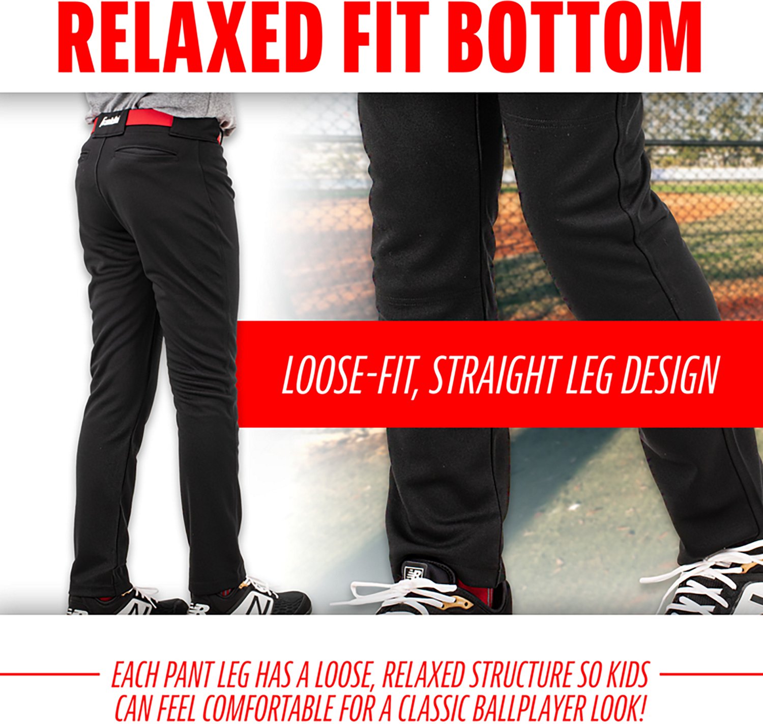 Franklin Sports Kids’ Relaxed Style Baseball + Softball Pants - view number 4