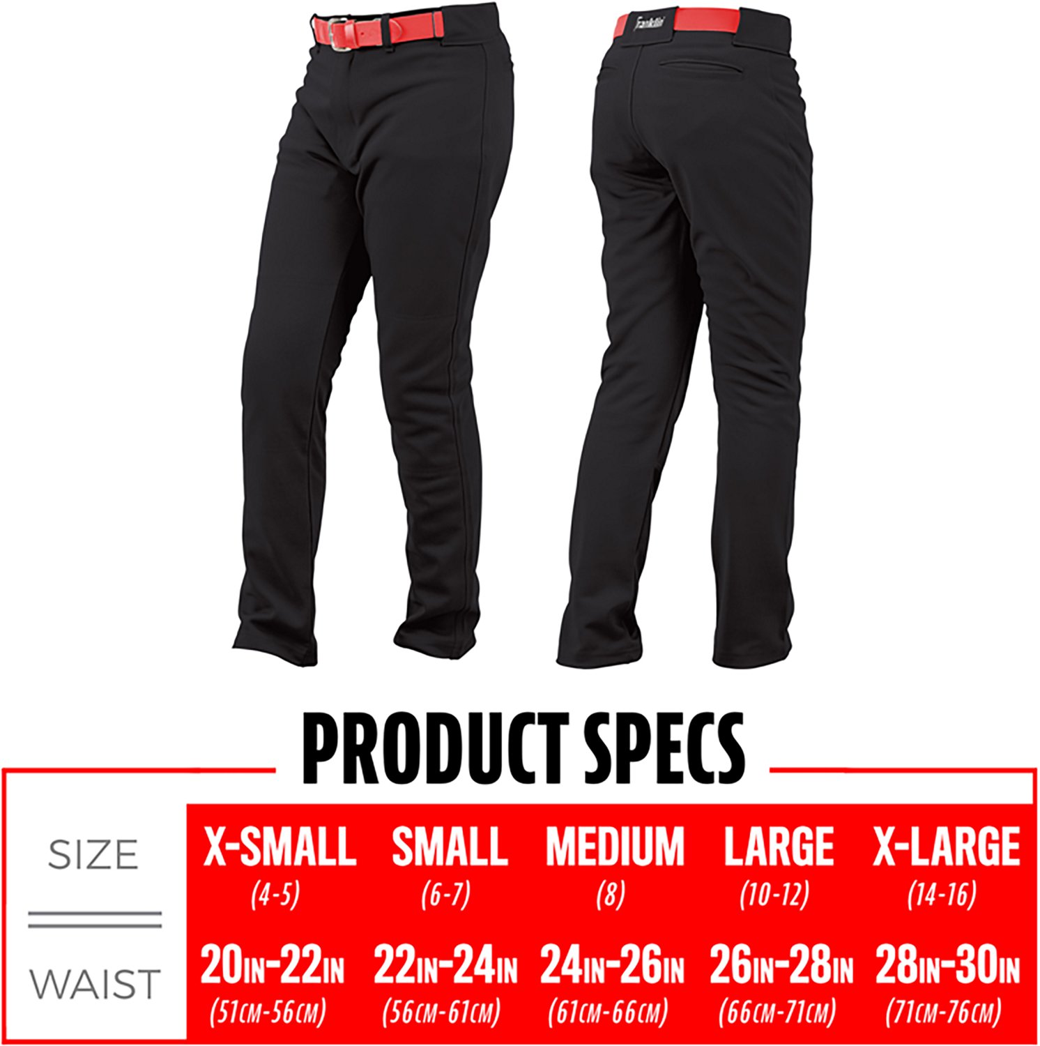 Franklin Sports Kids’ Relaxed Style Baseball + Softball Pants - view number 8