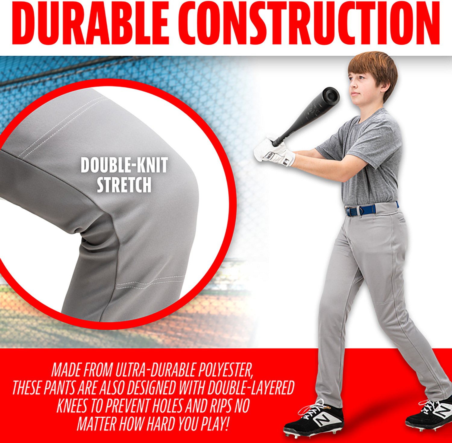 Franklin Sports Kids’ Relaxed Style Baseball + Softball Pants - view number 4