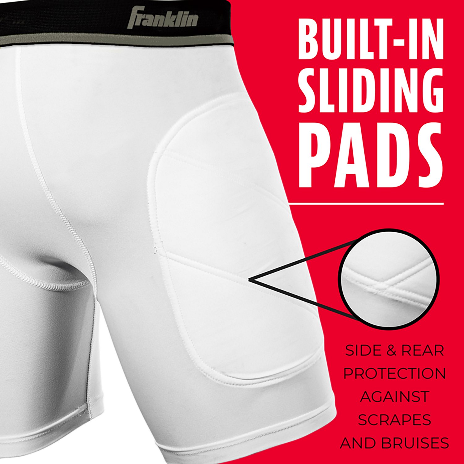 Franklin Sports Kids’ Baseball + Softball Sliding Shorts - view number 2