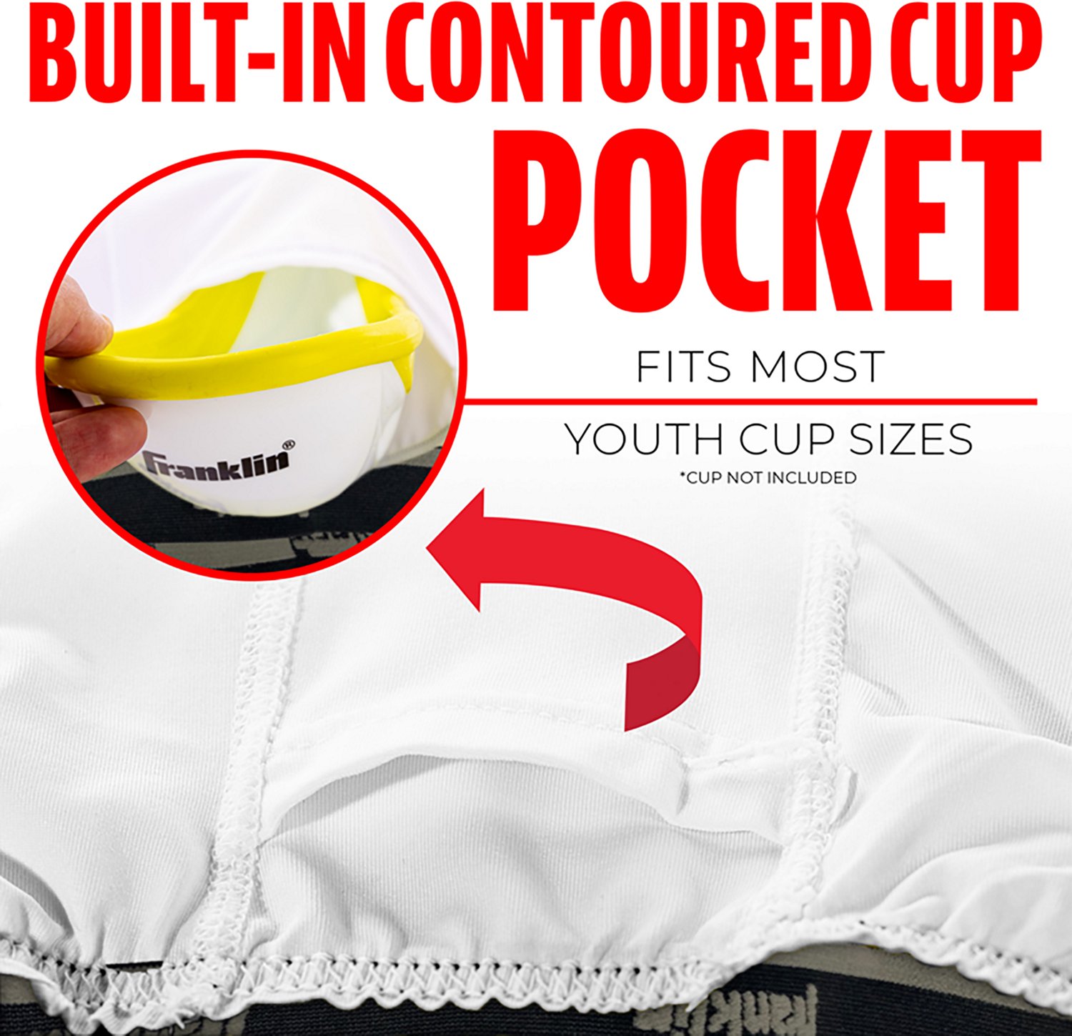 Franklin Sports Kids’ Baseball + Softball Sliding Shorts - view number 5