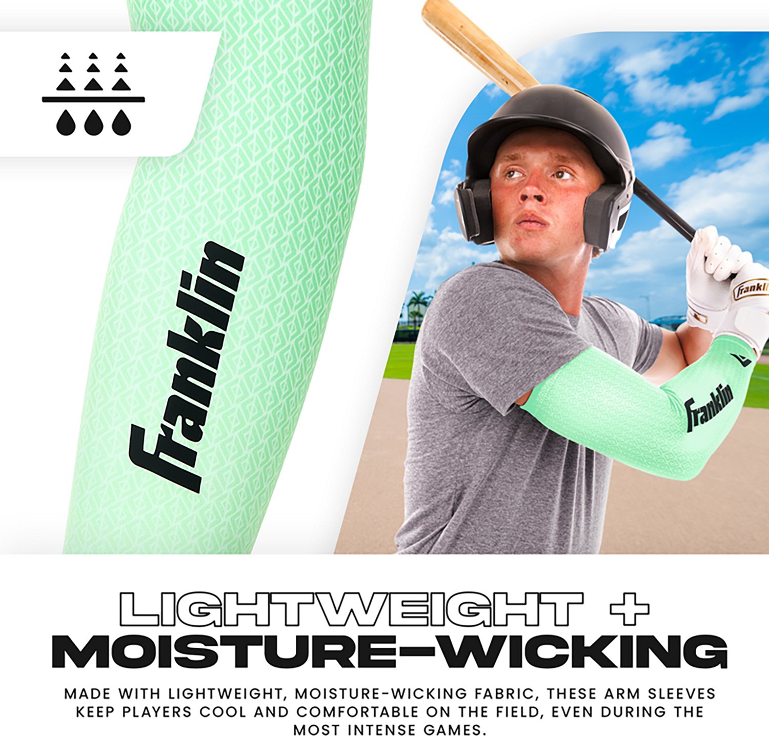 Franklin Sports Adults’ Baseball + Softball Arm Compression Sleeves  - view number 5