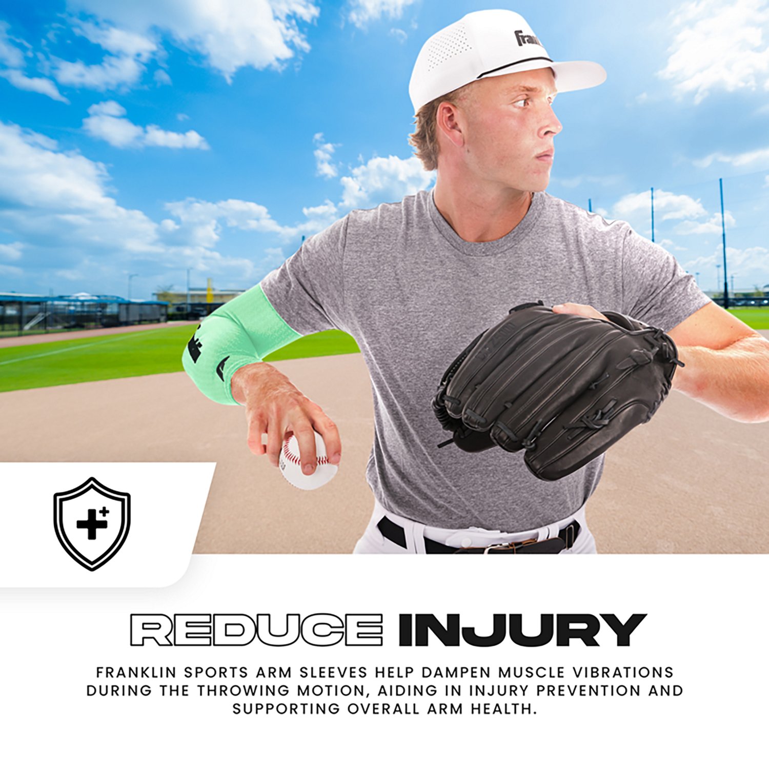 Franklin Sports Adults’ Baseball + Softball Arm Compression Sleeves  - view number 6