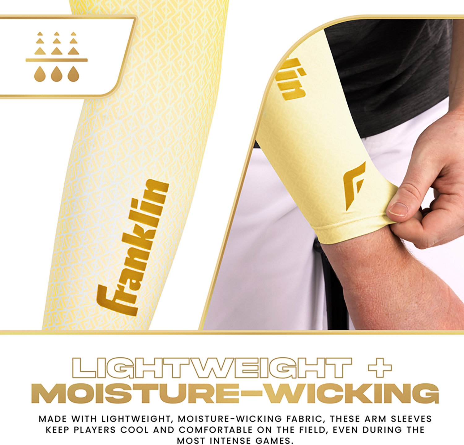 Franklin Sports Adults’ Baseball + Softball Arm Compression Sleeves  - view number 4