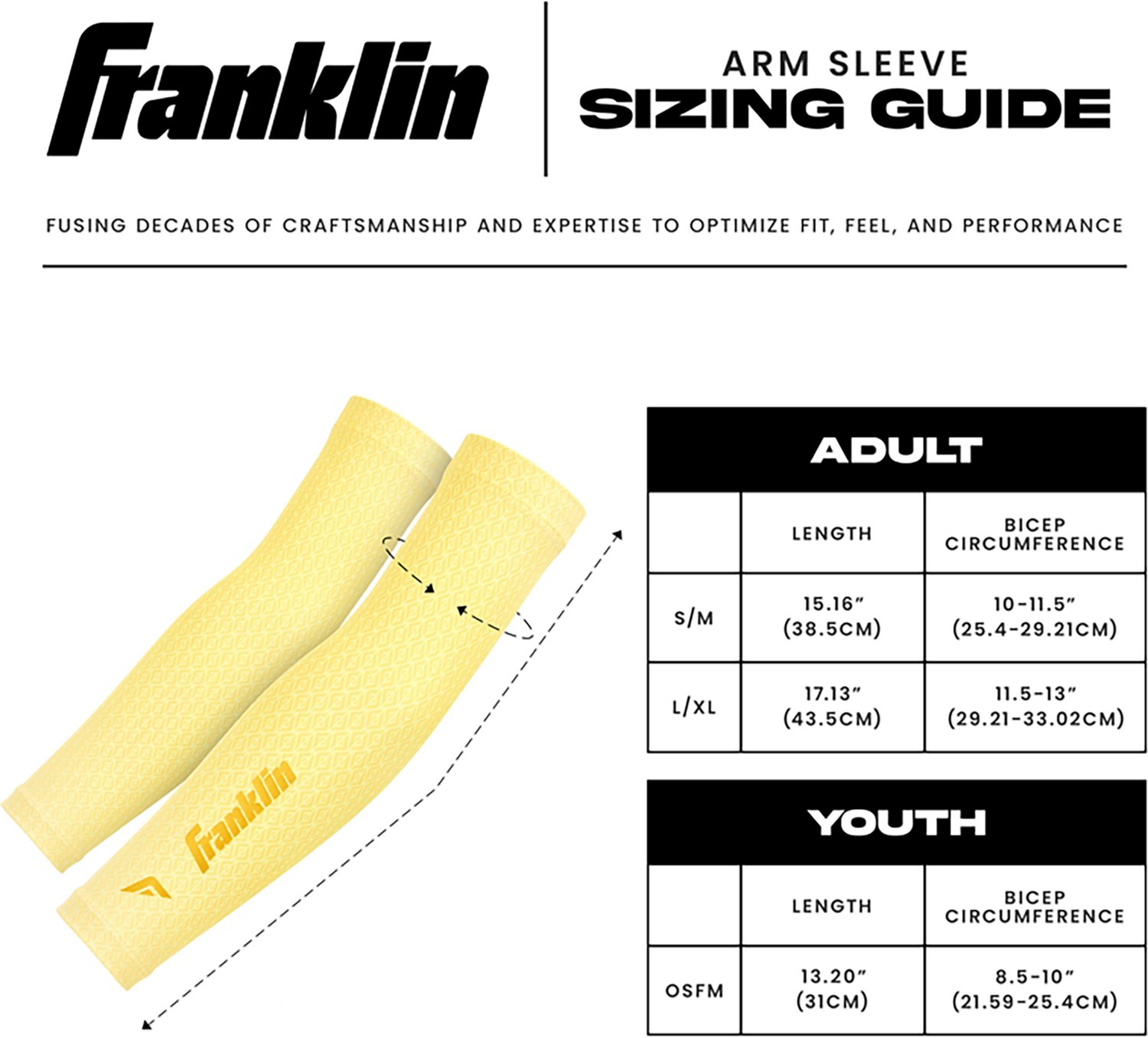 Franklin Sports Kids’ Baseball + Softball Arm Compression Sleeves - view number 8