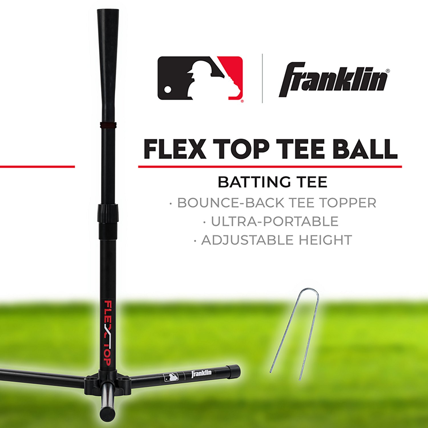 Franklin Sports Kids’ MLB Adjustable Flex Top T-ball Batting Tee