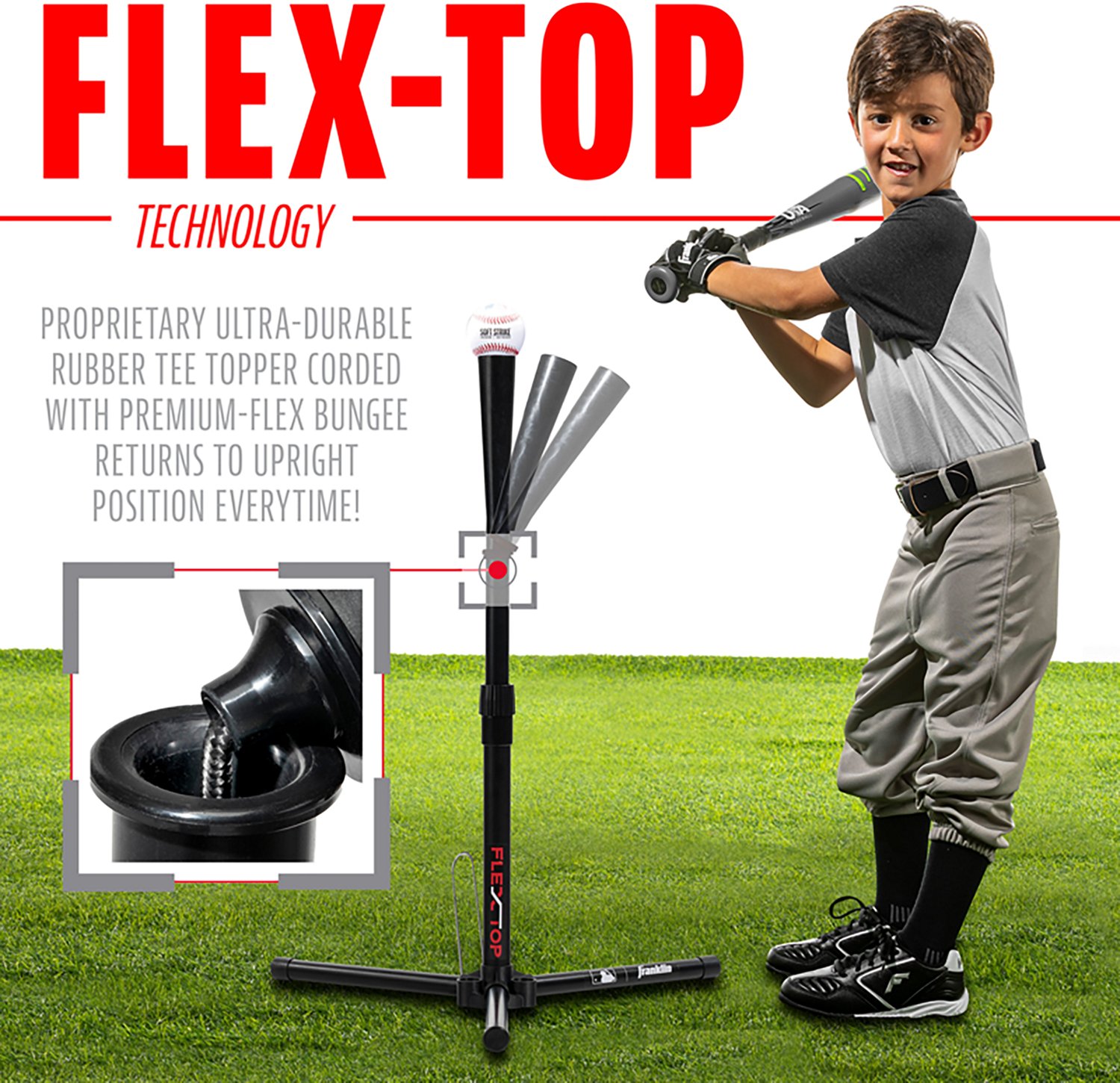Franklin Sports Kids’ MLB Adjustable Flex Top T-ball Batting Tee