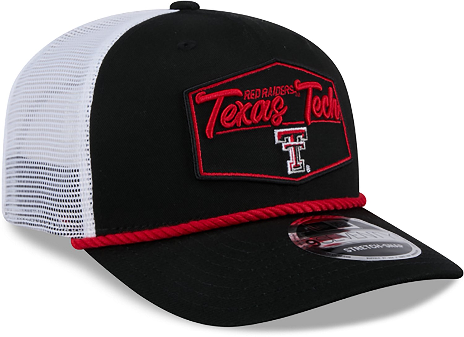New Era Adults' Texas Tech Red Raiders Team Patch 970SS Rope Trucker Cap - view number 5