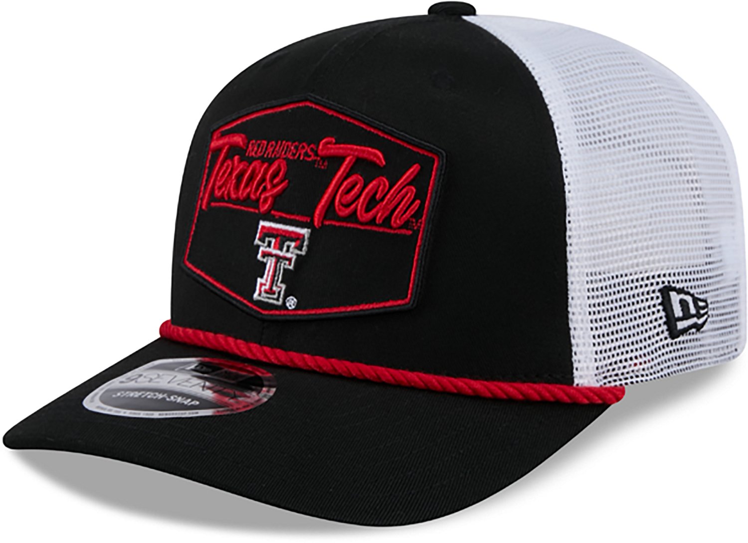New Era Adults' Texas Tech Red Raiders Team Patch 970SS Rope Trucker Cap - view number 6