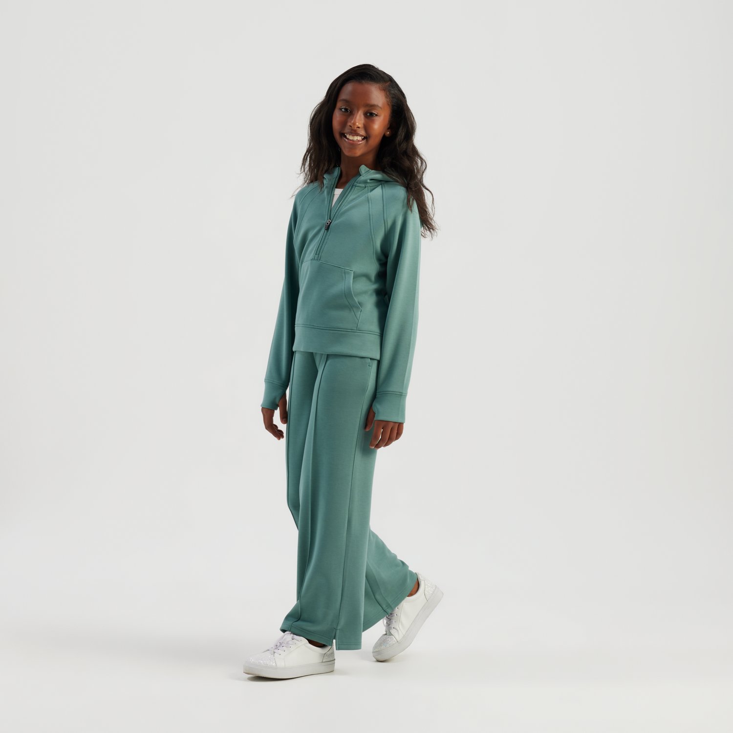 Freely Girls' Sandwashed Lux Half Zip Hoodie - view number 2