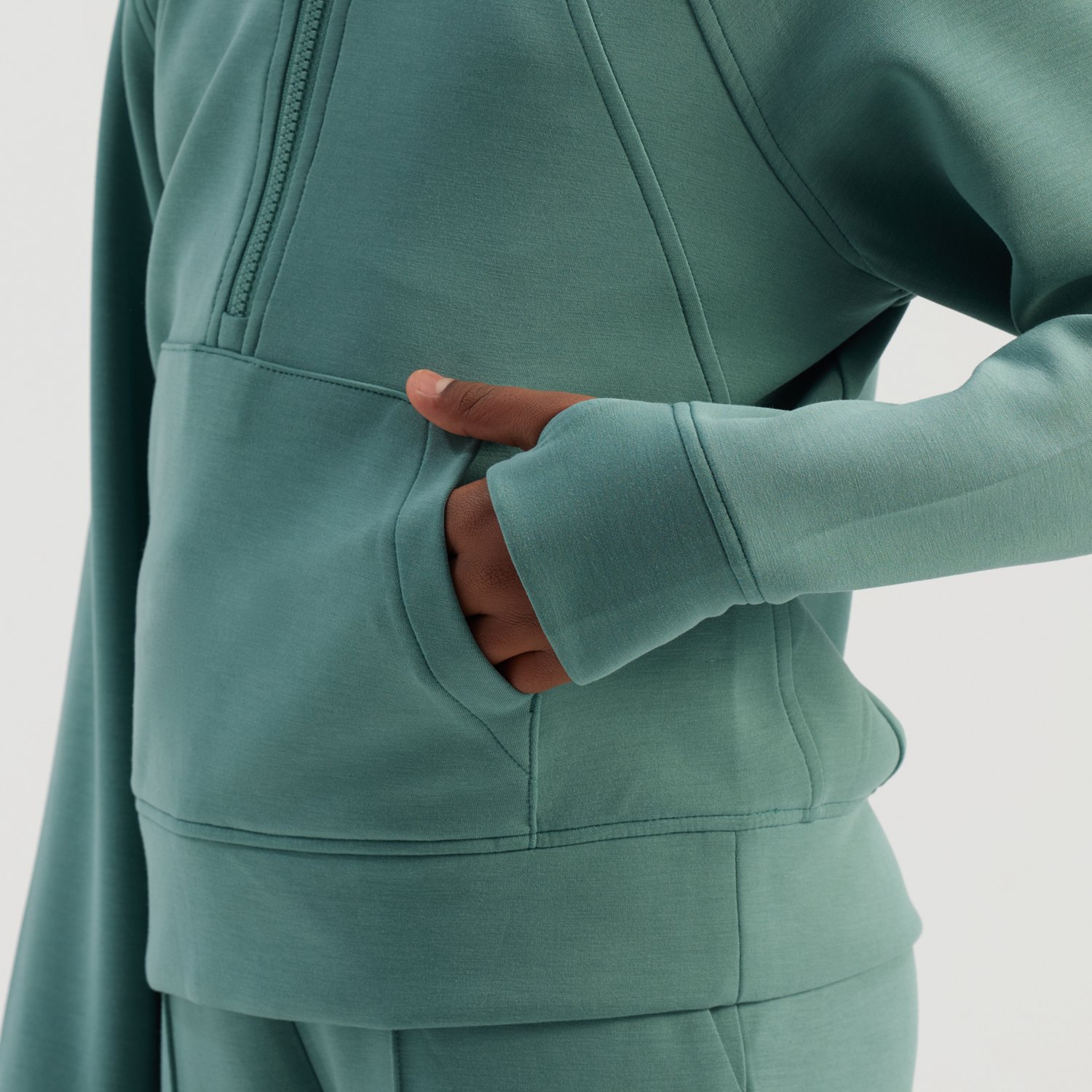 Freely Girls' Sandwashed Lux Half Zip Hoodie - view number 4